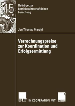 Seller image for Verrechnungspreise zur Koordination und Erfolgsermittlung for sale by BuchWeltWeit Ludwig Meier e.K.