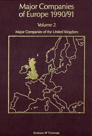 Seller image for Major Companies of Europe 1990/91 for sale by BuchWeltWeit Ludwig Meier e.K.