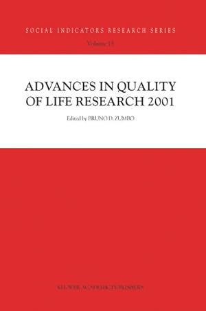 Seller image for Advances in Quality of Life Research 2001 for sale by BuchWeltWeit Ludwig Meier e.K.