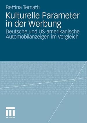 Seller image for Kulturelle Parameter in der Werbung for sale by BuchWeltWeit Ludwig Meier e.K.