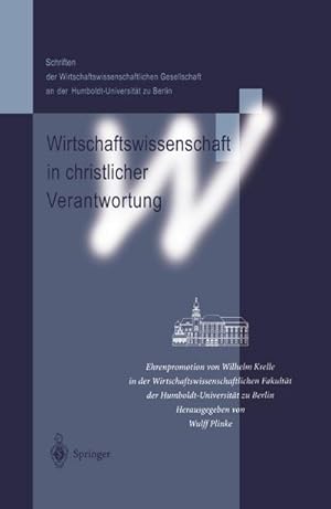 Seller image for Wirtschaftswissenschaft in christlicher Verantwortung for sale by BuchWeltWeit Ludwig Meier e.K.