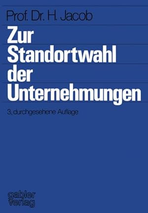 Seller image for Zur Standortwahl der Unternehmungen for sale by BuchWeltWeit Ludwig Meier e.K.