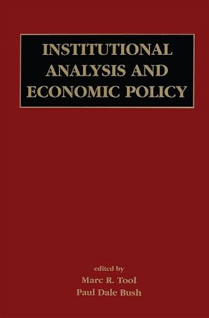 Seller image for Institutional Analysis and Economic Policy for sale by BuchWeltWeit Ludwig Meier e.K.