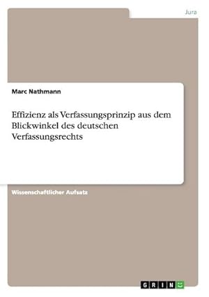 Seller image for Effizienz als Verfassungsprinzip aus dem Blickwinkel des deutschen Verfassungsrechts for sale by BuchWeltWeit Ludwig Meier e.K.