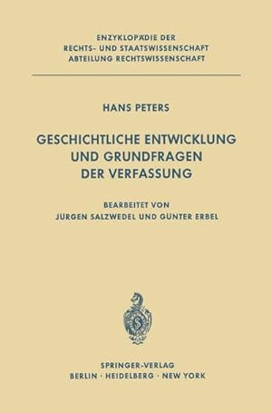 Image du vendeur pour Geschichtliche Entwicklung und Grundfragen der Verfassung mis en vente par BuchWeltWeit Ludwig Meier e.K.