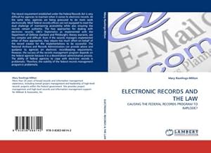 Imagen del vendedor de ELECTRONIC RECORDS AND THE LAW a la venta por BuchWeltWeit Ludwig Meier e.K.