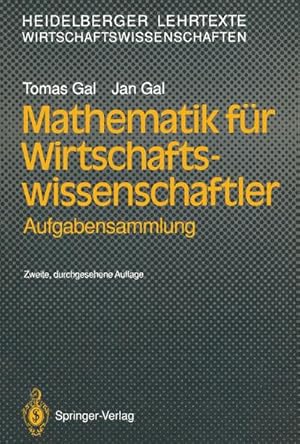 Imagen del vendedor de Mathematik fr Wirtschaftswissenschaftler a la venta por BuchWeltWeit Ludwig Meier e.K.