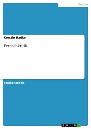 Seller image for Fernsehkritik for sale by BuchWeltWeit Ludwig Meier e.K.