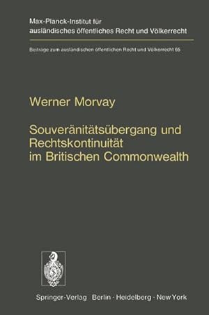 Immagine del venditore per Souvernittsbergang und Rechtskontinuitt im Britischen Commonwealth venduto da BuchWeltWeit Ludwig Meier e.K.