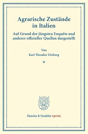 Immagine del venditore per Agrarische Zustnde in Italien. venduto da BuchWeltWeit Ludwig Meier e.K.