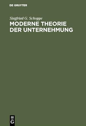 Seller image for Moderne Theorie der Unternehmung for sale by BuchWeltWeit Ludwig Meier e.K.