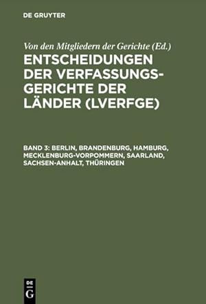 Seller image for Berlin, Brandenburg, Hamburg, Mecklenburg-Vorpommern, Saarland, Sachsen-Anhalt, Thringen for sale by BuchWeltWeit Ludwig Meier e.K.