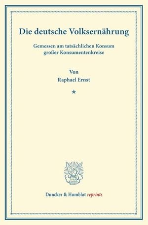 Seller image for Die deutsche Volksernhrung for sale by BuchWeltWeit Ludwig Meier e.K.