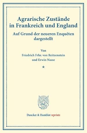 Immagine del venditore per Agrarische Zustnde in Frankreich und England. venduto da BuchWeltWeit Ludwig Meier e.K.