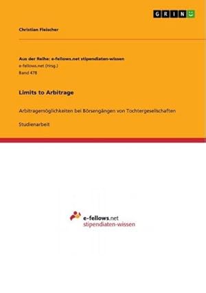 Imagen del vendedor de Limits to Arbitrage a la venta por BuchWeltWeit Ludwig Meier e.K.