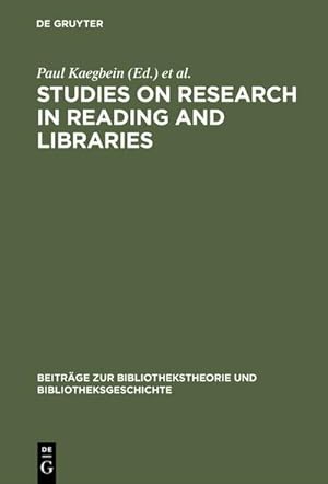 Image du vendeur pour Studies on research in reading and libraries mis en vente par BuchWeltWeit Ludwig Meier e.K.