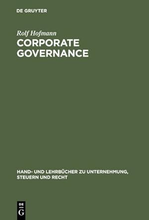 Bild des Verkufers fr Corporate Governance zum Verkauf von BuchWeltWeit Ludwig Meier e.K.