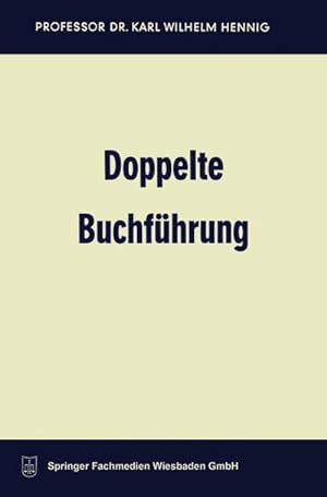 Imagen del vendedor de Doppelte Buchfhrung a la venta por BuchWeltWeit Ludwig Meier e.K.