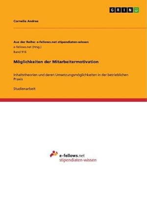 Seller image for Mglichkeiten der Mitarbeitermotivation for sale by BuchWeltWeit Ludwig Meier e.K.