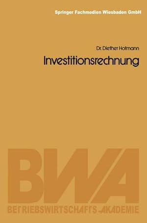 Imagen del vendedor de Investitionsrechnung a la venta por BuchWeltWeit Ludwig Meier e.K.
