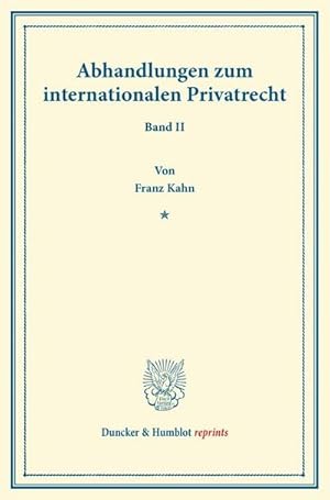 Image du vendeur pour Abhandlungen zum internationalen Privatrecht mis en vente par BuchWeltWeit Ludwig Meier e.K.