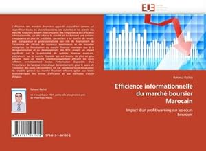 Imagen del vendedor de Efficience informationnelle du march boursier Marocain a la venta por BuchWeltWeit Ludwig Meier e.K.