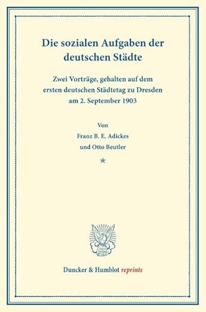 Seller image for Die sozialen Aufgaben for sale by BuchWeltWeit Ludwig Meier e.K.