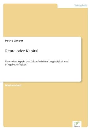 Seller image for Rente oder Kapital for sale by BuchWeltWeit Ludwig Meier e.K.