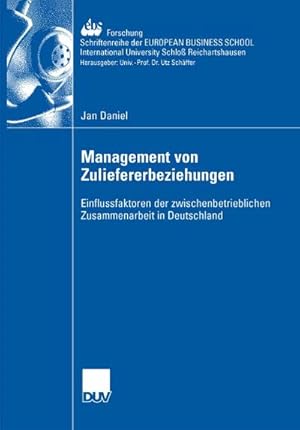 Seller image for Management der Zuliefererbeziehungen for sale by BuchWeltWeit Ludwig Meier e.K.