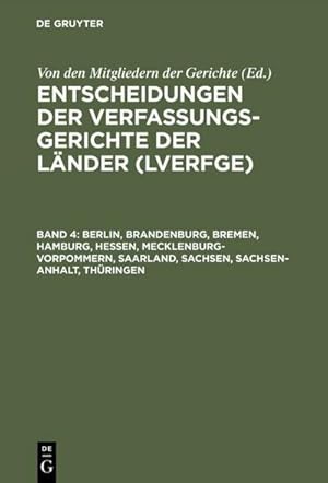 Immagine del venditore per Berlin, Brandenburg, Bremen, Hamburg, Hessen, Mecklenburg-Vorpommern, Saarland, Sachsen, Sachsen-Anhalt, Thringen venduto da BuchWeltWeit Ludwig Meier e.K.