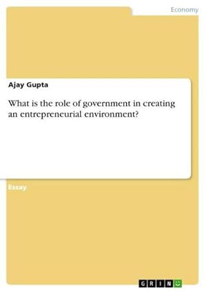 Seller image for What is the role of government in creating anentrepreneurial environment? for sale by BuchWeltWeit Ludwig Meier e.K.