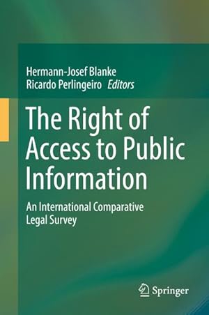Bild des Verkufers fr The Right of Access to Public Information zum Verkauf von BuchWeltWeit Ludwig Meier e.K.