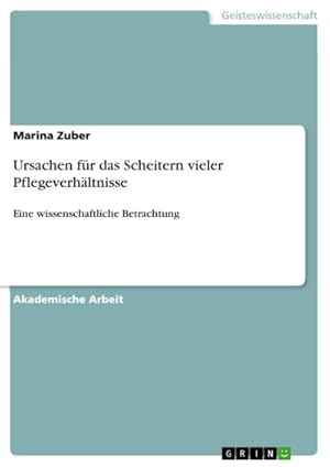Bild des Verkufers fr Ursachen fr das Scheitern vieler Pflegeverhltnisse zum Verkauf von BuchWeltWeit Ludwig Meier e.K.