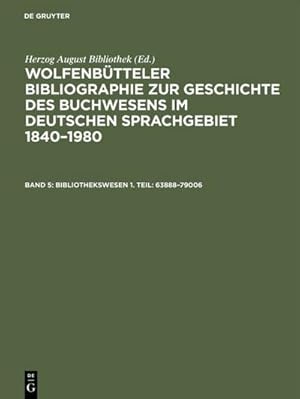 Imagen del vendedor de Bibliothekswesen 1. Teil: 6388879006 a la venta por BuchWeltWeit Ludwig Meier e.K.