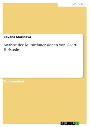 Seller image for Analyse der Kulturdimensionen von Geert Hofstede for sale by BuchWeltWeit Ludwig Meier e.K.