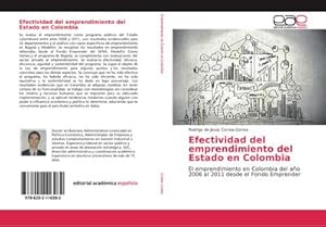 Seller image for Efectividad del emprendimiento del Estado en Colombia for sale by BuchWeltWeit Ludwig Meier e.K.
