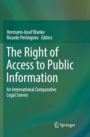 Bild des Verkufers fr The Right of Access to Public Information zum Verkauf von BuchWeltWeit Ludwig Meier e.K.