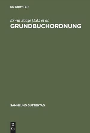 Immagine del venditore per Grundbuchordnung venduto da BuchWeltWeit Ludwig Meier e.K.