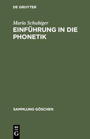 Bild des Verkufers fr Einfhrung in die Phonetik zum Verkauf von BuchWeltWeit Ludwig Meier e.K.