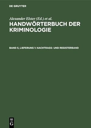 Bild des Verkufers fr Nachtrags- und Registerband zum Verkauf von BuchWeltWeit Ludwig Meier e.K.