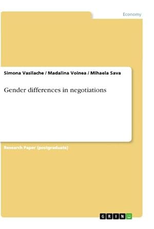 Imagen del vendedor de Gender differences in negotiations a la venta por BuchWeltWeit Ludwig Meier e.K.