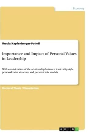 Seller image for Importance and Impact of Personal Values in Leadership for sale by BuchWeltWeit Ludwig Meier e.K.