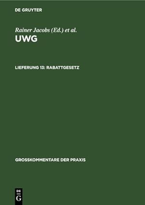 Seller image for Rabattgesetz for sale by BuchWeltWeit Ludwig Meier e.K.