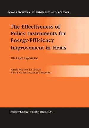Immagine del venditore per The Effectiveness of Policy Instruments for Energy-Efficiency Improvement in Firms venduto da BuchWeltWeit Ludwig Meier e.K.