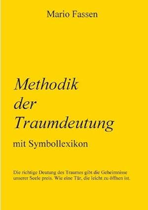 Immagine del venditore per Methodik der Traumdeutung venduto da BuchWeltWeit Ludwig Meier e.K.
