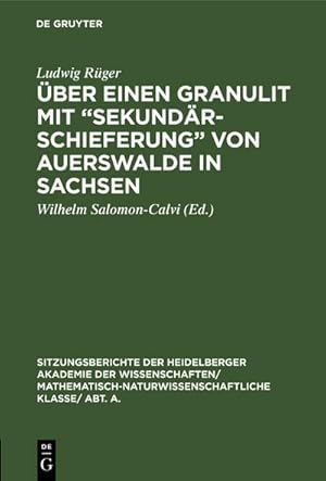 Imagen del vendedor de ber einen Granulit mit "Sekundrschieferung" von Auerswalde in Sachsen a la venta por BuchWeltWeit Ludwig Meier e.K.