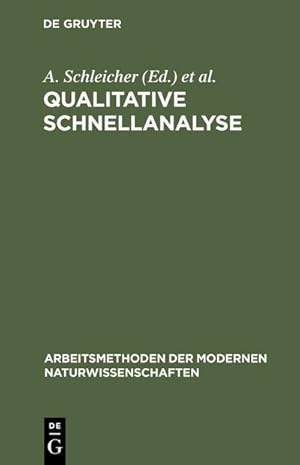 Seller image for Qualitative Schnellanalyse for sale by BuchWeltWeit Ludwig Meier e.K.
