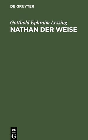 Bild des Verkufers fr Nathan der Weise zum Verkauf von BuchWeltWeit Ludwig Meier e.K.