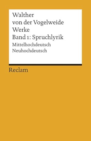 Bild des Verkufers fr Werke 1. Spruchlyrik zum Verkauf von BuchWeltWeit Ludwig Meier e.K.