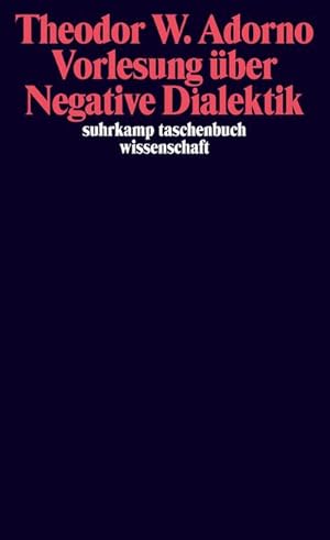 Bild des Verkufers fr Vorlesung ber Negative Dialektik zum Verkauf von BuchWeltWeit Ludwig Meier e.K.